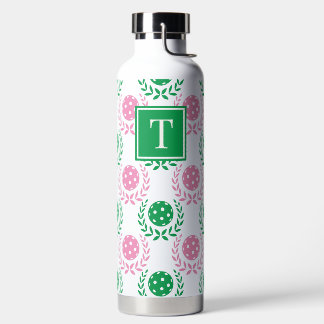 Preppy-Pickleball-Lorbeerkranz - Rosa & Grün Trinkflasche