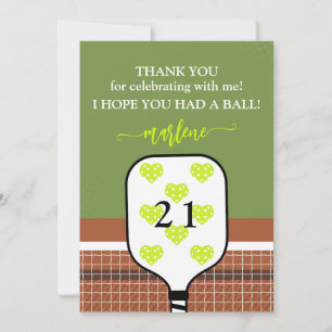 Preppy Pickleball Paddle Foto Dink Birthday Party Dankeskarte