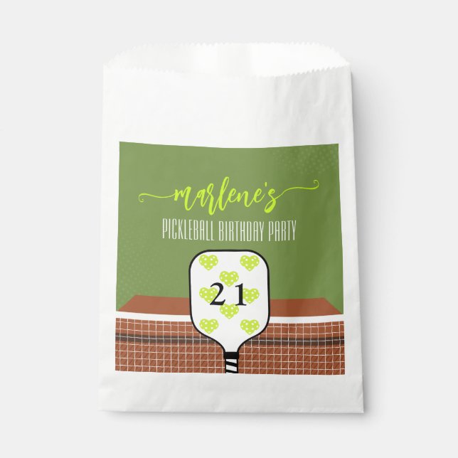 Preppy Pickleball Paddle Foto Dink Birthday Party Geschenktütchen (Vorderseite)