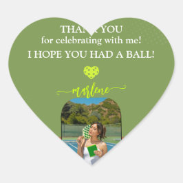 Preppy Pickleball Paddle Foto Dink Birthday Party Herz-Aufkleber