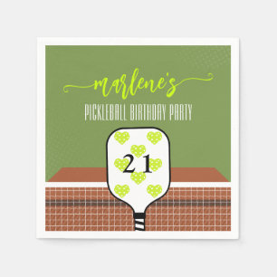 Preppy Pickleball Paddle Foto Dink Birthday Party Serviette