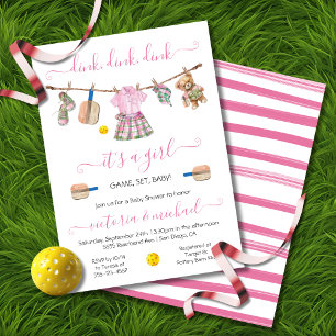 Preppy Pickleball Party Dink Girl Babydusche Einladung