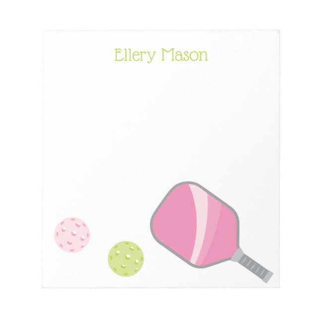 Preppy Pickleball Personalisiert Notepad Notizblock (Vorderseite)