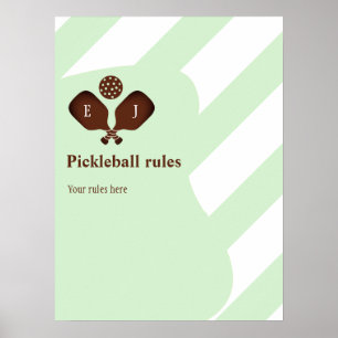 Preppy Pickleball Regeln Hochzeitsspiel Poster