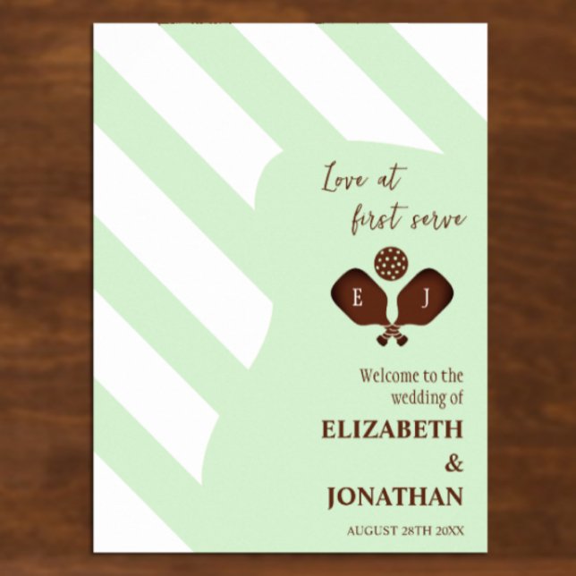 Preppy Pickleball Stripes Wedding Poster (Von Creator hochgeladen)