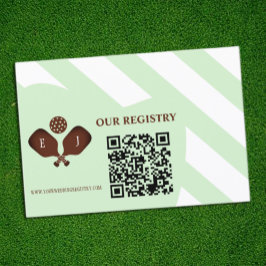 Preppy Pickleball Stripes Wedding Registry Begleitkarte