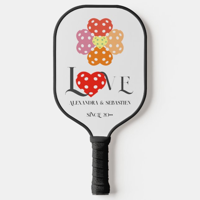 Preppy Pickleball Verlobung Wedding Brautparty Pickleball Schläger (Vorderseite)