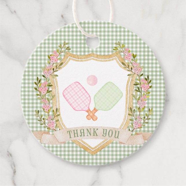 Preppy Pickleball Vielen Dank Geschenkanhänger (Vorderseite)