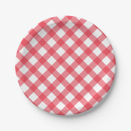 Preppy Picnic Red Kariert Gingham Party Pappteller