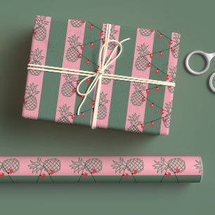 Preppy Pineapa Christmas - Niedlich Moderne Farben Geschenkpapier Set