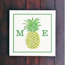 Preppy Pineaple Couple Two Initial Monogram