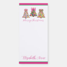 Preppy Pink and Green Christmas Trees