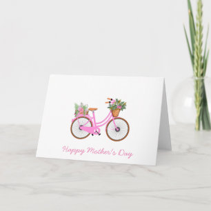 Preppy Pink Bicycle Karte