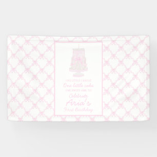Preppy Pink Birthday Cake Erster Geburtstag Banner