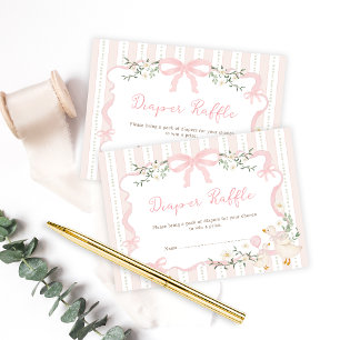 Preppy Pink Bow Albern Gänsestaucher-Windeln Begleitkarte