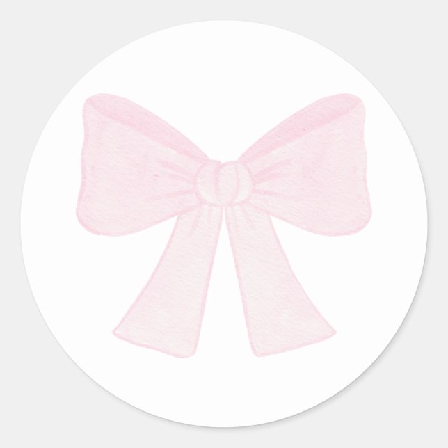 Preppy Pink Bow Grandmillennial erster Geburtstag Runder Aufkleber (Vorderseite)