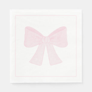 Preppy Pink Bow Grandmillennial erster Geburtstag Serviette