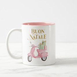 Preppy Pink Christmas Moped Buon Natale Mug Zweifarbige Tasse