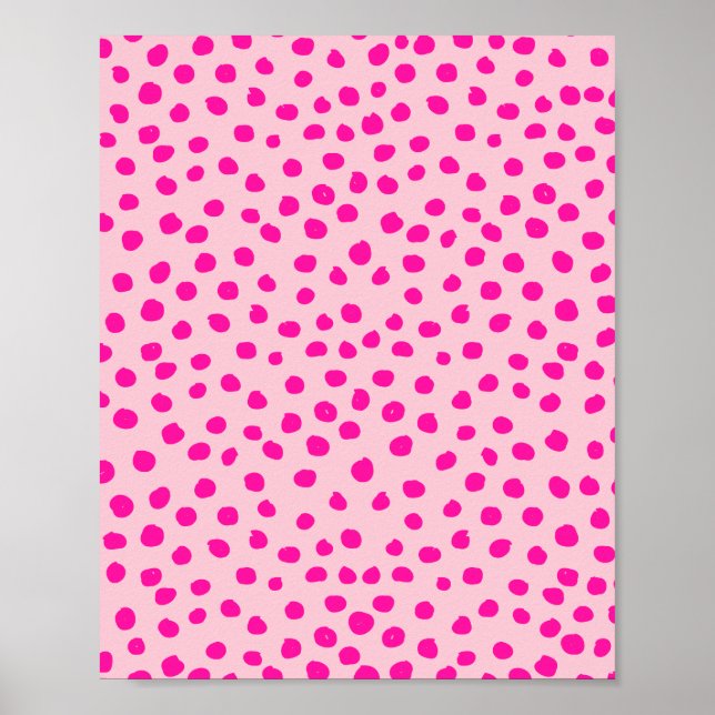 Preppy Pink Dots Moderne Animal Print Spots Poster (Vorne)