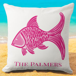 Preppy Pink Fish Custom Kissen