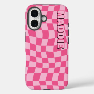 Preppy Pink Geometric iPhone 16 Hülle