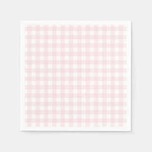 Preppy Pink Gingham Birthday Party Serviette