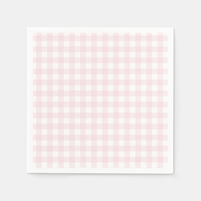 Preppy Pink Gingham Birthday Party Serviette (Vorderseite)