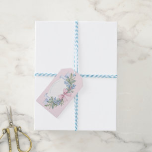 Preppy Pink Gingham Grandmillennial Geschenkanhänger