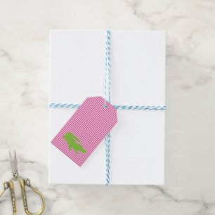 Preppy Pink Gingham Green Alligator Southern Fun Geschenkanhänger