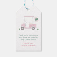 Preppy Pink Golf Cart Baby Girl Duwer Fevor Tags