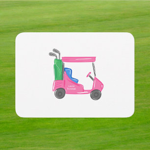 Preppy Pink Golf Cart Custom Mitteilungskarte