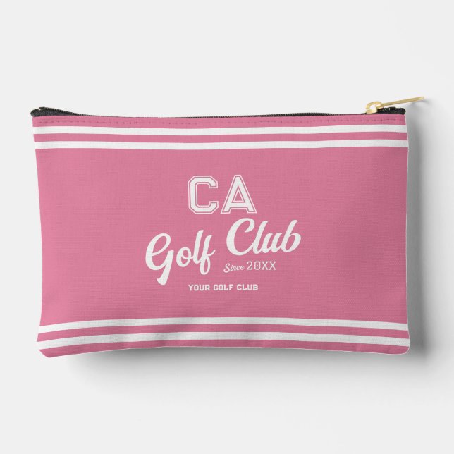 Preppy Pink Golf Club Custom Wappen Zubehörtasche (Rückseite)
