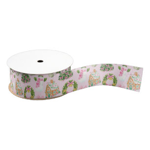 Preppy Pink & Green Christmas Ripsband