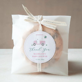 Preppy Pink Green Golf Cart Baby Girl Duft Gefalle Runder Aufkleber