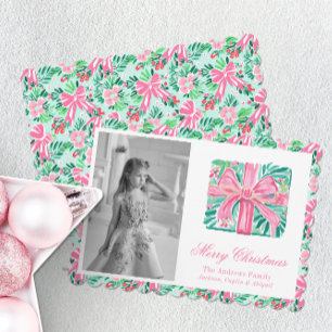 Preppy Pink & Green Palm Beach Weihnachten