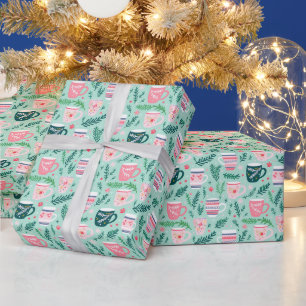 Preppy Pink & Green Weihnachten Tasse Geschenkpapier
