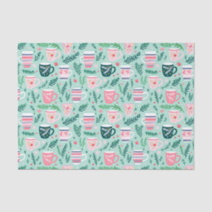Preppy Pink & Green Weihnachten Tasse Seidenpapier