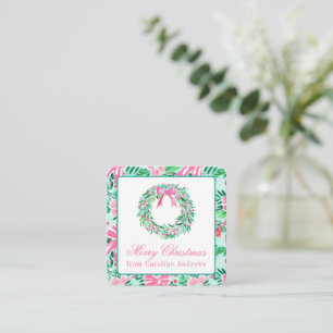 Preppy Pink & Green Weihnachtsfeier Mitteilungskarte