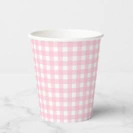 Preppy Pink Kariert Gingham Party Pappbecher