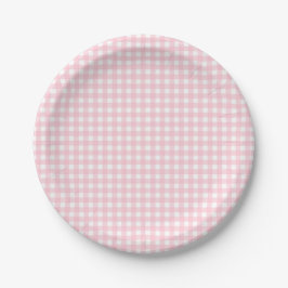 Preppy Pink Kariert Gingham Party Pappteller