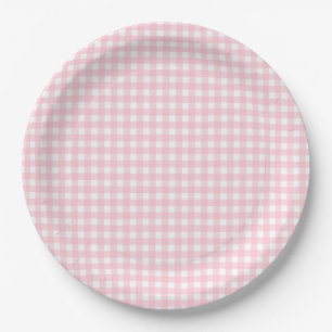 Preppy Pink Kariert Gingham Party Pappteller