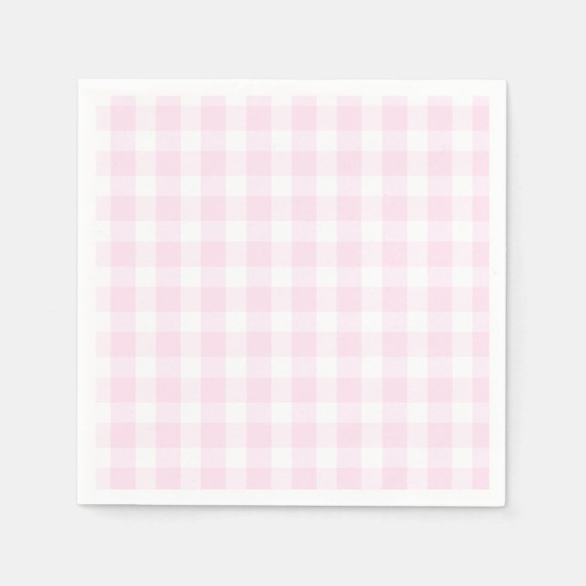 Preppy Pink Kariert Pink Birthday Napkins Serviette (Vorderseite)