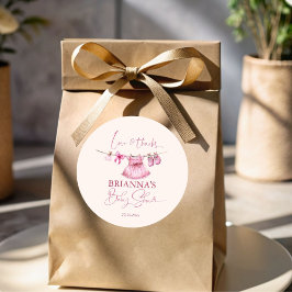 Preppy pink Kleidung auf der Linie Baby Dusche Gef Runder Aufkleber