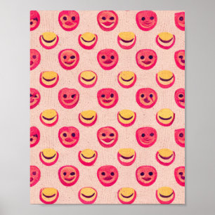 Preppy pink Lächeln Emoji Farbe Poster Geschenke.