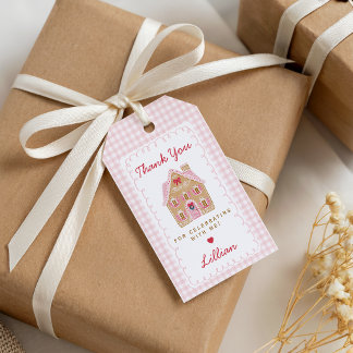 Preppy Pink Lebkuchen Geburtstags-Dankeschön Geschenkanhänger
