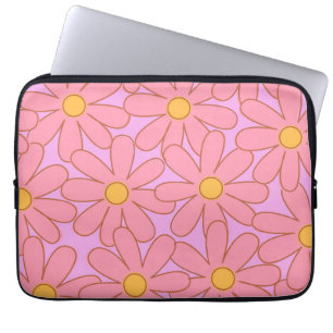 Preppy Pink Lila Floral Einfaches Muster Blume Laptopschutzhülle