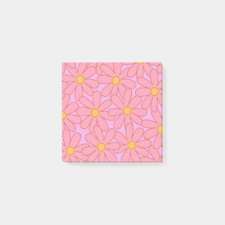 Preppy Pink Lila Floral Einfaches Muster Blume Post-it Klebezettel