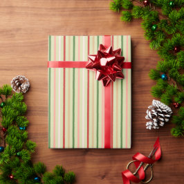 Preppy Pink Minze Grün Weihnachtsfarben Streifen Geschenkpapier