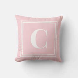 Preppy Pink Monogram Schlafzimmer Kissen – Klassik