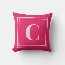 Preppy Pink Monogram Schlafzimmer Kissen – Klassik